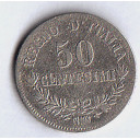 1863 - 50 Centesimi Valore Napoli Vittorio Emanuele II Q/BB